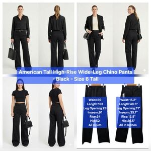 American Tall High-Rise Wide-Leg Chino Pants - Black Size 6 Tall